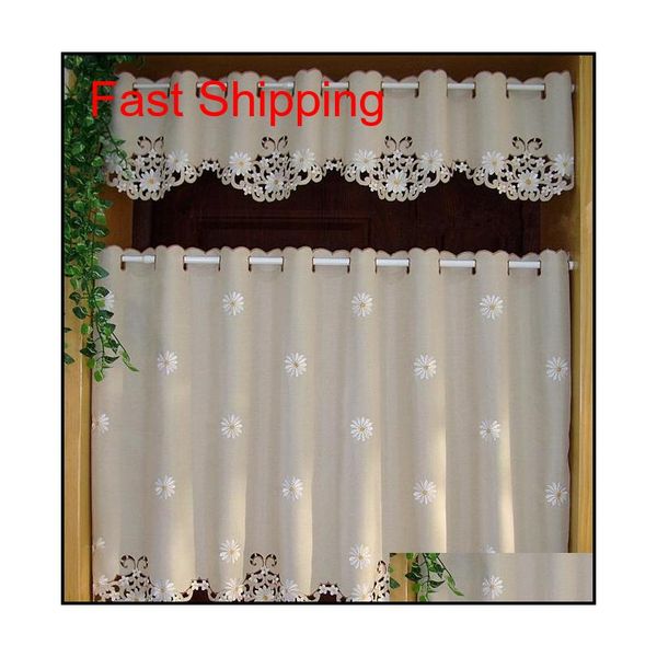 

british half-curtain embroidered window valance customize light shading curtain for kitchen cabinet door curtain jllipr xhlight