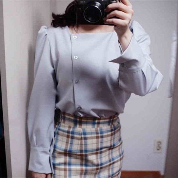 

women's hoodies & sweatshirts hzirip gentle square neck all-match lantern high-quality casual sleeve loose office lady elegant brief fe, Black