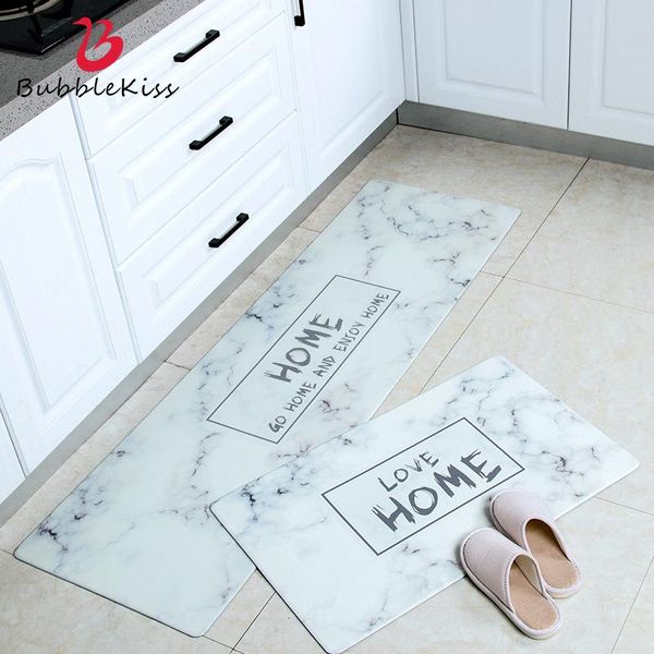 

bubble kiss pvc kitchen carpet non-slip oil-proof creative geometric kitchen mat marble pattern doormat modern living room rug