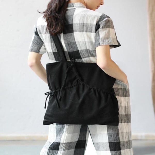 

shoulder handbag match cloth body drawstring literary bags bags all linen casual message cross casual black handbags women chqpa
