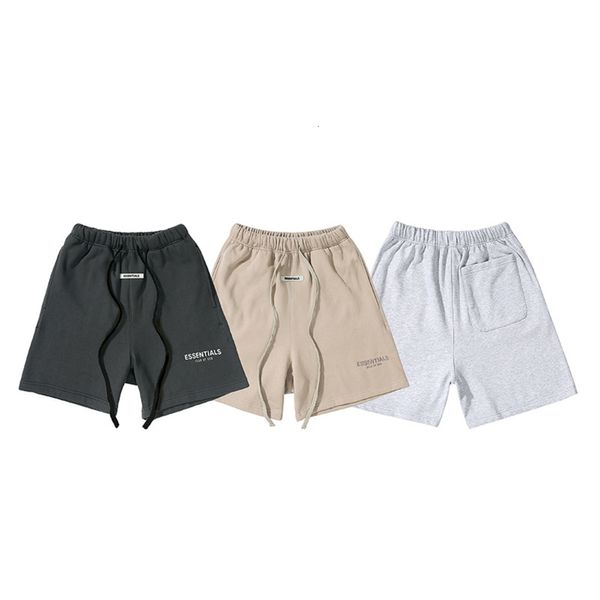 Sensação de ir nevoeiro duplo fio bordado letras basquete shorts para homens pelúcia casual corrida calças