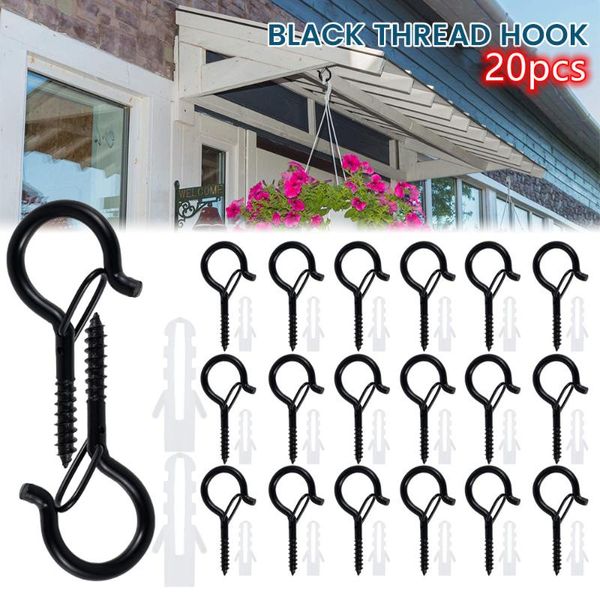 

hooks & rails 20pcs/set q-hanger ceiling outdoor indoor screw feeders wind chimes lanterns for christmas lights plant bracket bird