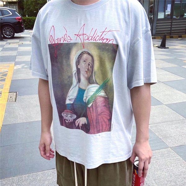 

2021 new oversized vintage t shirt women 1:1 quality angels printing t-shirt tees men clothing customized products 1ng4, White;black