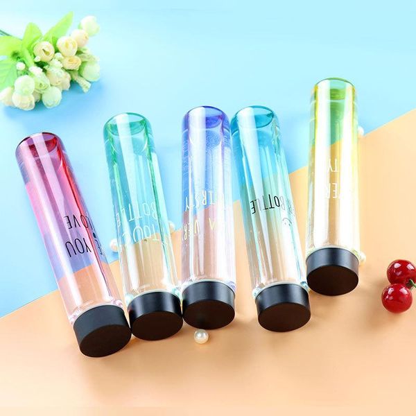 

water bottles gradient color cup creative crystal glass portable hand