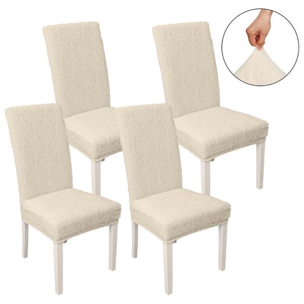 

4pcs home decor soft high stretch kitchen modern chair cover furniture protector jacquard removable slipcover washable banquet