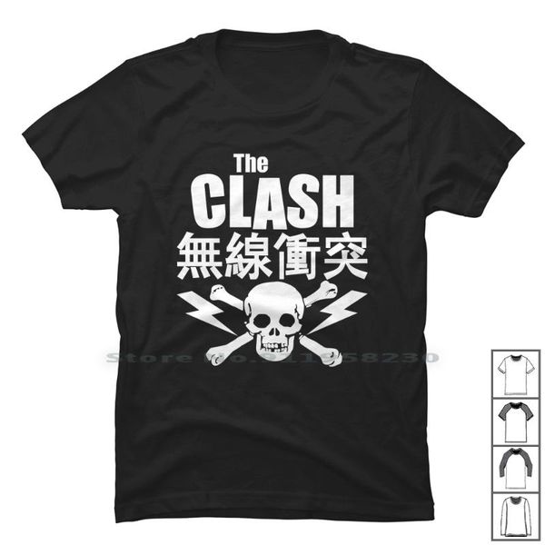 

men's t-shirts clash skull and bolt t shirt 100% cotton ash, White;black