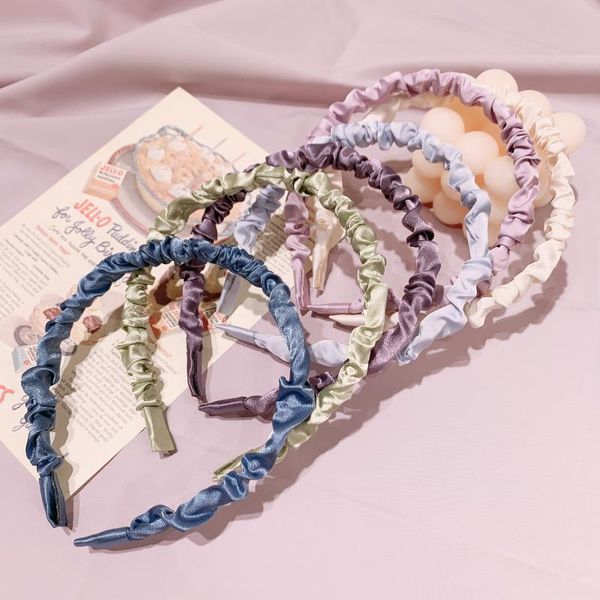 

hair accessories 2021 women colorful hoops folds simple hairbands elegant decorate headband tie headwear fashion