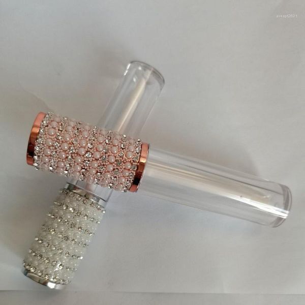 

storage bottles & jars empty lip gloss wand tubes 5ml round cosmetic packaging container diamond lid plastic lipgloss refillable bottle 30/5