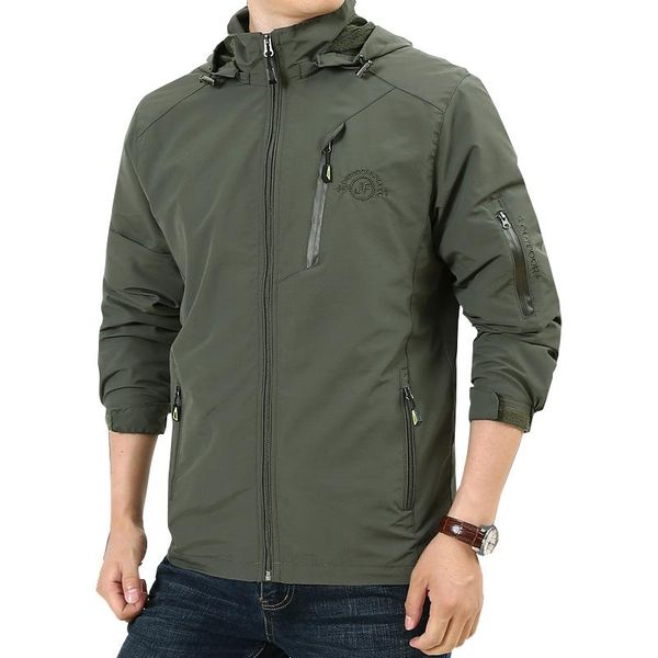 

men's jackets windbreaker military jacket slim fit men casual waterproof mens breathable hooded outdoor coats size m-4xl ,ga547, Black;brown