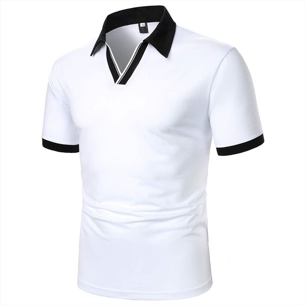 

shirt white shirts camisa mens polos casual lapel homme business fashion spring summer for, White;black