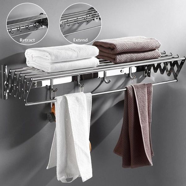 

towel racks stainless steel movable folding rack holder shelf wall mount drying for toilet bathroom