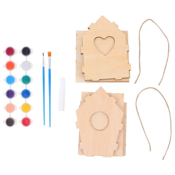 

bird cages 1 set diy house kits for children to build and paint wooden arts crafts