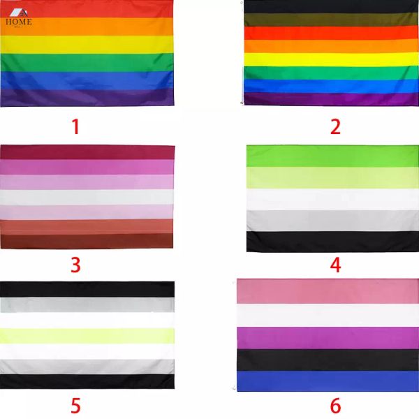 NOVO! LGBT18 estilos lésbicas gay bissexual transgênero semi assexual pansexual orgulho gay bandeira arco-íris bandeira lésbica bandeira lésbica