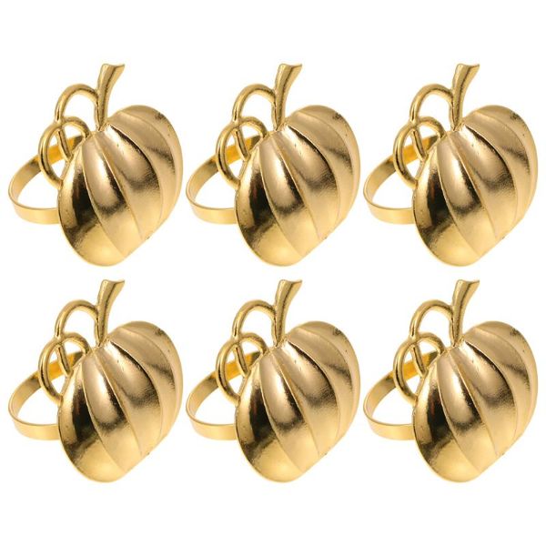 

napkin rings 6pcs pumpkin buckles decorative home (golden)