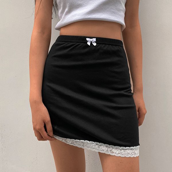 

white lace high waist mini skirts womens y2k 90s pencil bodycon short skirt ladies black harajuku casual streetwear