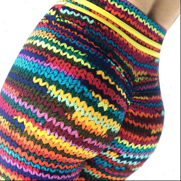 

fashion simulation woolen knit high waist push up pants womens casual digital printing summer autumn workout colorful leggings, Black