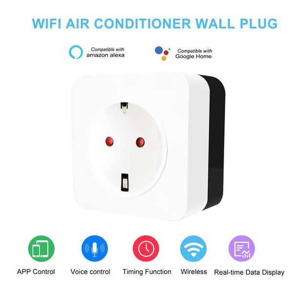 

smart power plugs wifi 16a air conditioner companion ir remote controller wall plug life tuya app control work with alexa google home