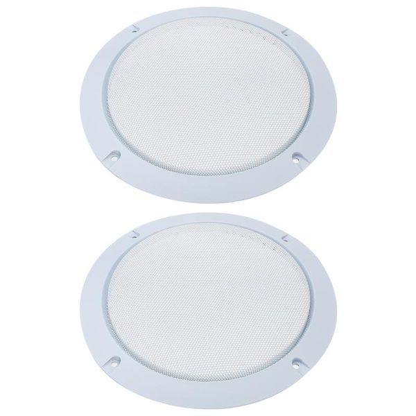 

computer speakers 2pcs audio decoration protective covers steel mesh (white)