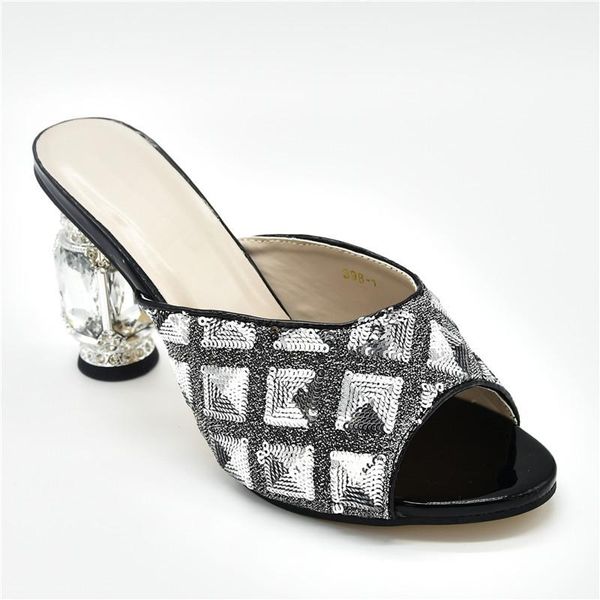 

dress shoes fashion without bag pumps super high heels italian women wedding for party african special materials .5 cm, Black