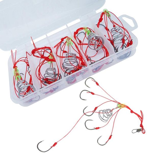 

fishing hooks 5-pieces explosion in a plastic box bait spring hook fishhook carbon steel carp holder