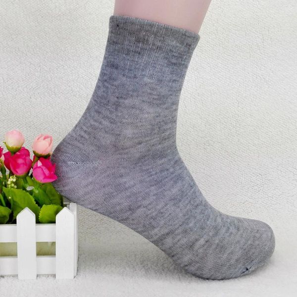 

men's socks 3 pairs mens cotton dress plus large business calcetines, Black
