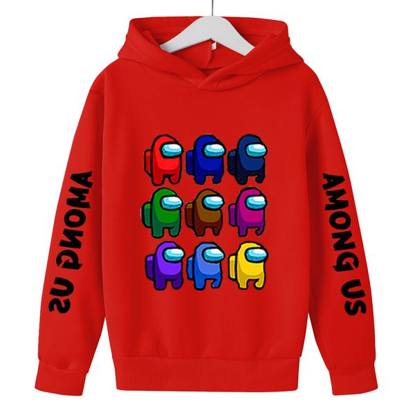 

new game among us funny cartoon sweatshirt fashion casual hoodies kids red cotton print streetwear hoodie anime boy pullover, Black
