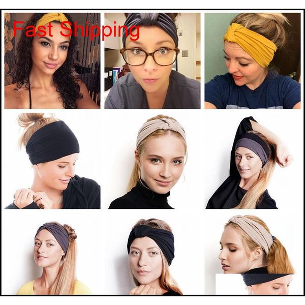 

99styles women knotted wide headband floral stripes yoga headwrap cross stretch sports hairband turban head band jllomr bdedome, Silver