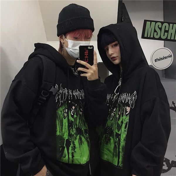 

camisas album vintage hoodie ulzzang jacket hip hop dropshipping punk vintage harajuku print korean clothes women sweatshirt, Black
