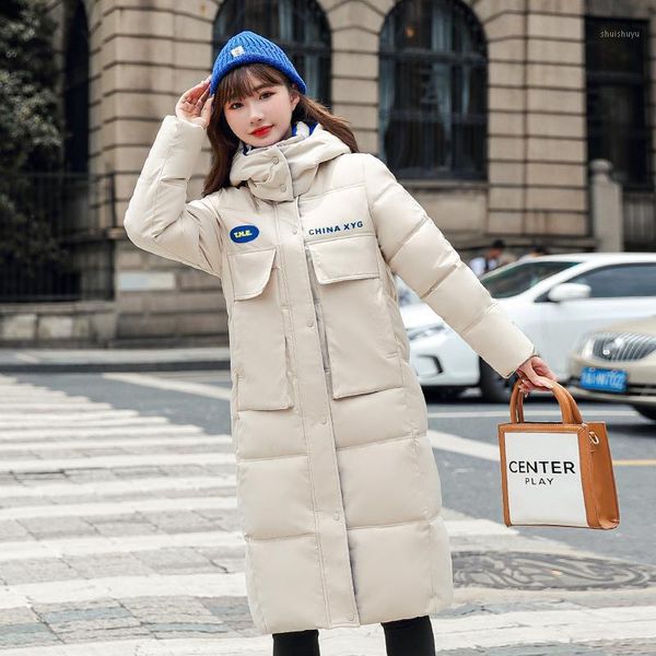 

women's down & parkas winter jacket padded mid-length over the knee 2021 korean version loose plus size, Black