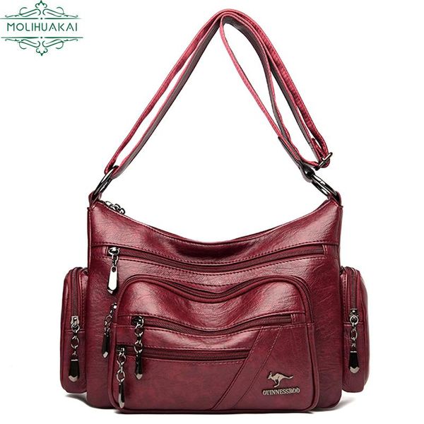 

evening bags soft leather crossbody shoulder for women 2021 designer casual concise solid color messenger bag