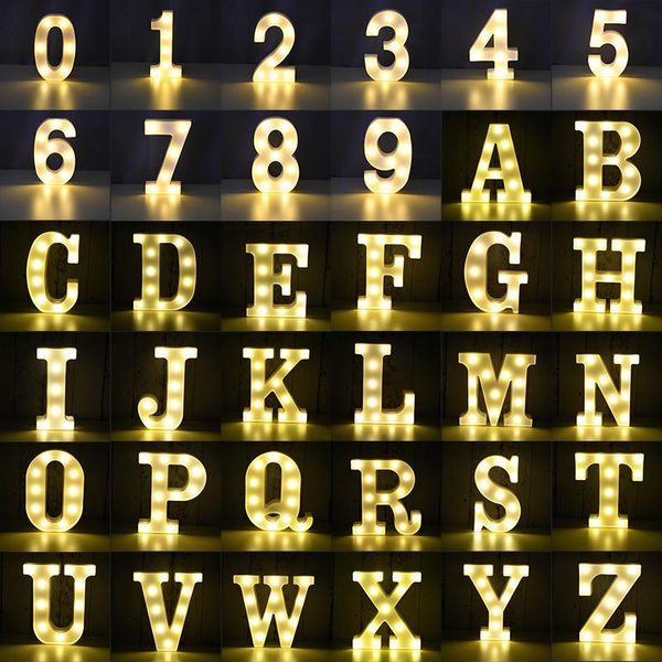 

novelty items luminous led letter number night light lamp english alphabet battery romantic home wedding birthday party decoration