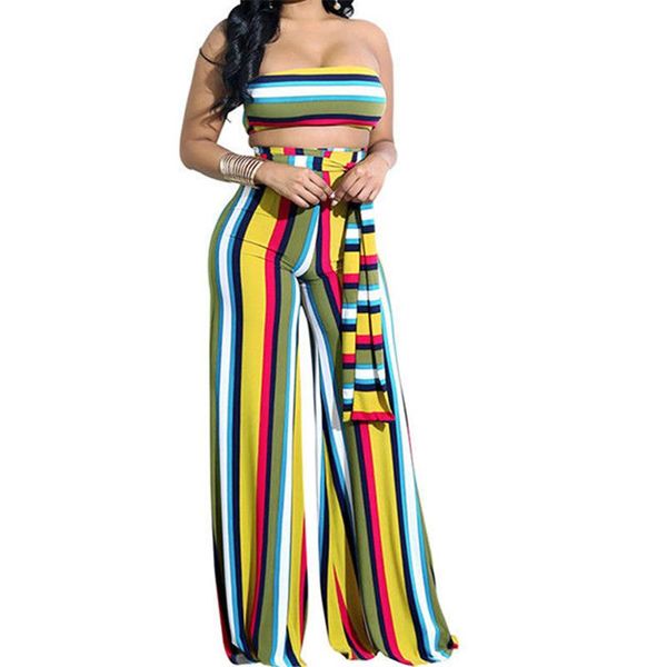

women's jumpsuits & rompers women summer jumpsuit striped backless long womensjumpsuit 2021 strapless loose, Black;white