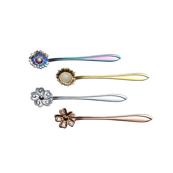 

spoons kitchen drinking tableware long-handled flower-shaped ice cream teaspoon coffee spoon stirring dessert tslm1