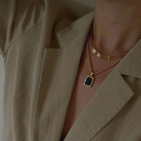 

chains 18k gold plated watch band choker necklace trendy jewelry stainless steel, Silver