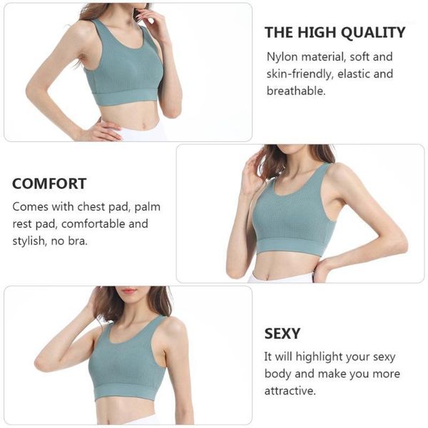 

yoga outfit 1pc tube camisole with chest pad crop sports waistcoat
