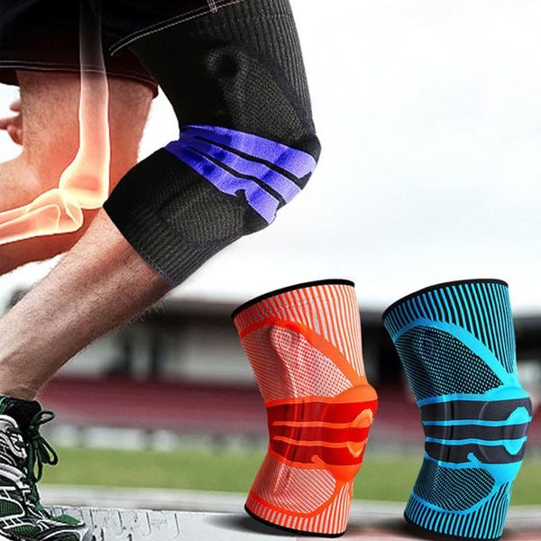 

elbow & knee pads silicone padded supports brace basketball fitness meniscus patella protection kneepads sports safety sleeve, Black;gray