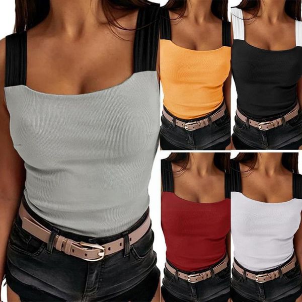 

women's tanks & camis fashionable sleeveless color slim vest summer casual camisole for women size clothing plus o4n4, White