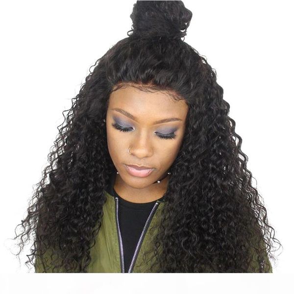 

brazilian 150 density lace front wigs with baby hair natural hairline deep wave human hair lace front wigs for black women, Black;brown