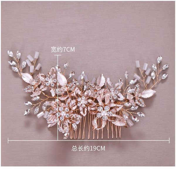 

trendy rose gold rhinestone wedding hair combs hair accessories for bridal crystal headpiece hair ornaments wedding qylcpb
