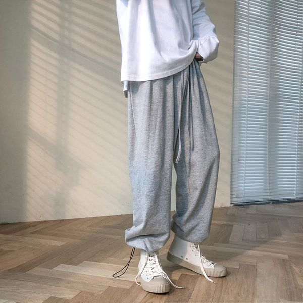 

2021 new men's wide leg casual sports hip hop style harem pants black/grey trousers streetwear joggers sweatpants m-2xl ecm1