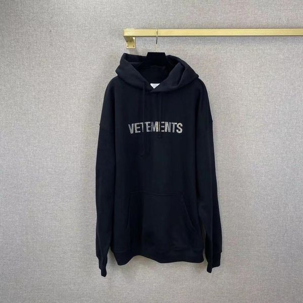 

2021 new preto sweatshirts hoodies homem mulher slido de alta qualidade diamand carta tipo vetements pulver hoodie pfha, Black