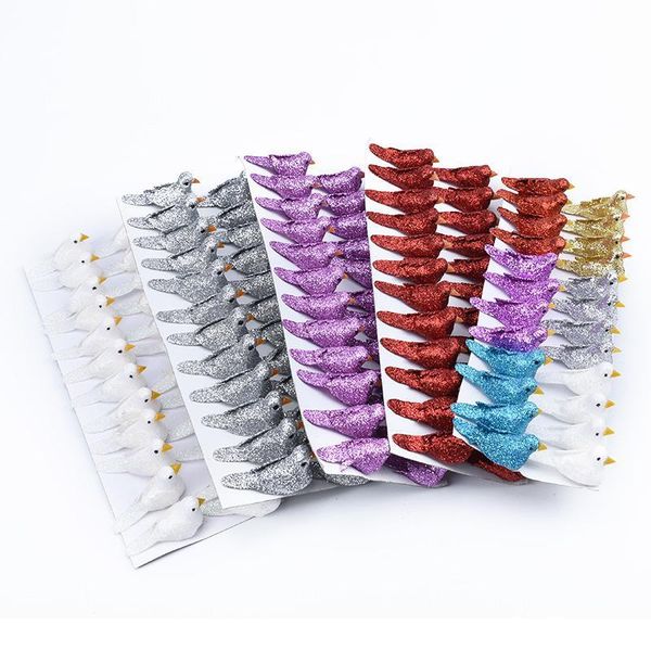 

24pcs artificial plants fake foam needlework bird fridge sticker christmas wreath decorations for home wedding party k jlload