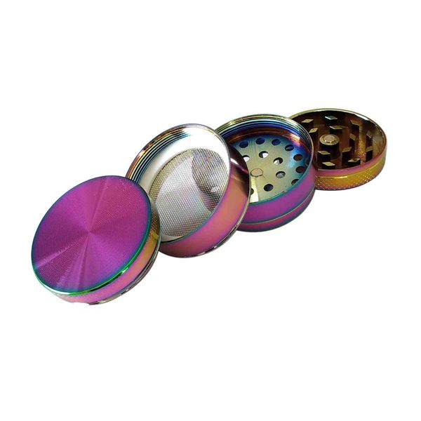 4 strati 3 strati Accessori per fumare 40mm 50mm Diametro Diametro in lega di zinco Rainbow Laser colore mini tabacco smerigliatrici spezie spezia frantoio