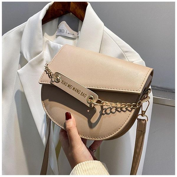 

evening bags pu leather saddle shoulder for women 2021 handbags and purses female crossbody trending chain