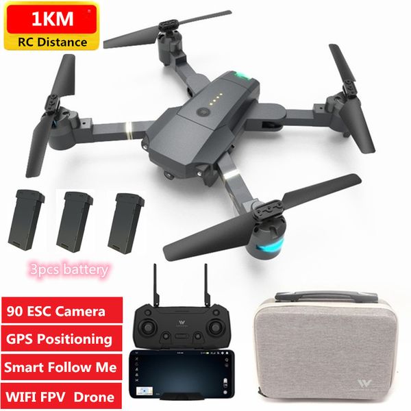 

new xt-1 gps rc quadcopter with hd esc camera 1km rc distance flight 20 minutes gps system smart follow wifi fpv rc drone gifts