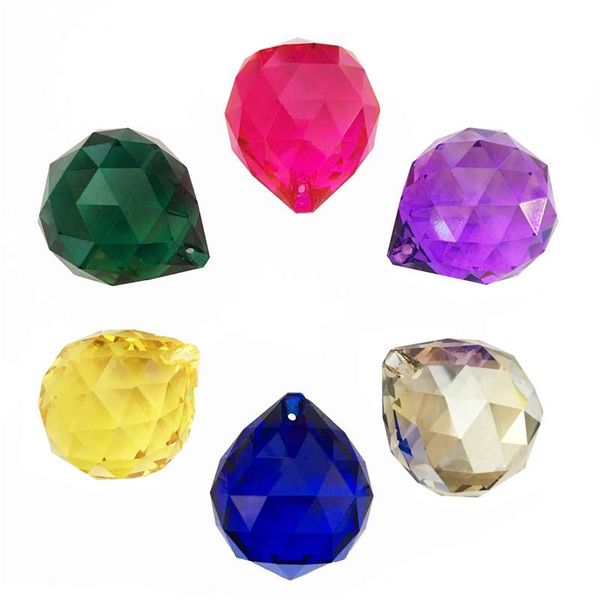 

mixed colors crystal faceted ball crystal prism pendant prism ball feng shui x-ma
