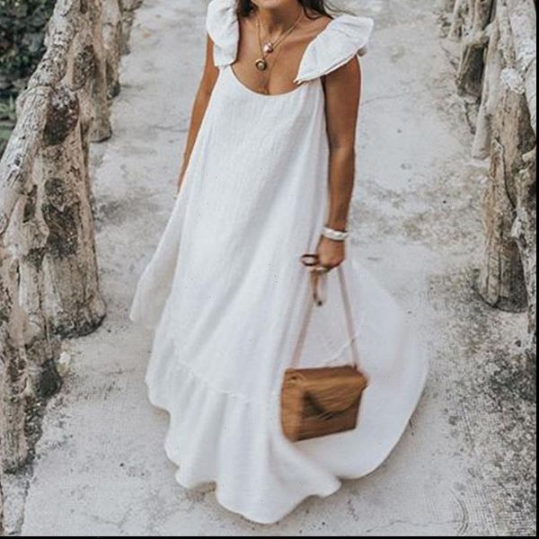 

2021 summer long ruffles dress casual short sleeve o neck pleated maxi dress plus size bohemian beach bodycon vestidos, Black;gray