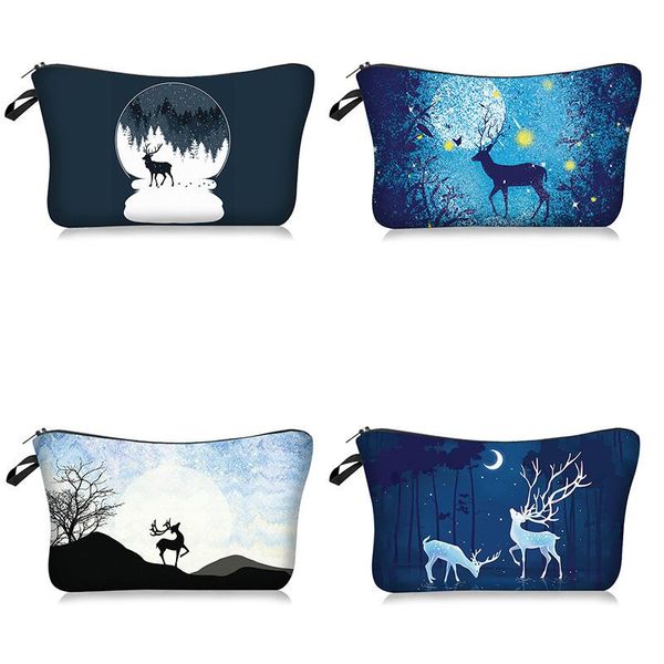 

cosmetic bags & cases make-up female moon elk series bag women hand wash travel storage