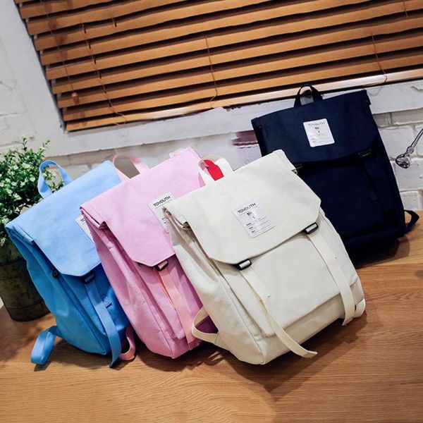 

backpack canvas school bag candy colors fashion girls boys durable large capacity portable student unisex