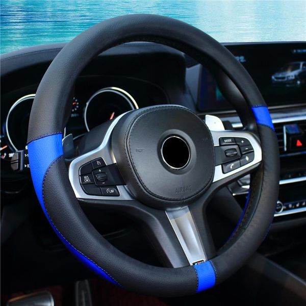 

steering wheel covers anti skid car cover fiber leather interior accessories black color safe 38cm diameter